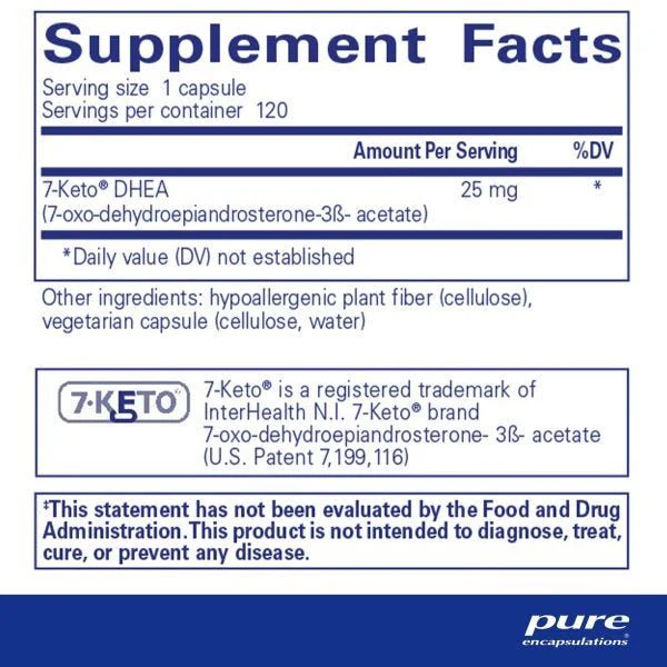 7-KETO DHEA 25 MG 120 Veggie Caps - Image 2