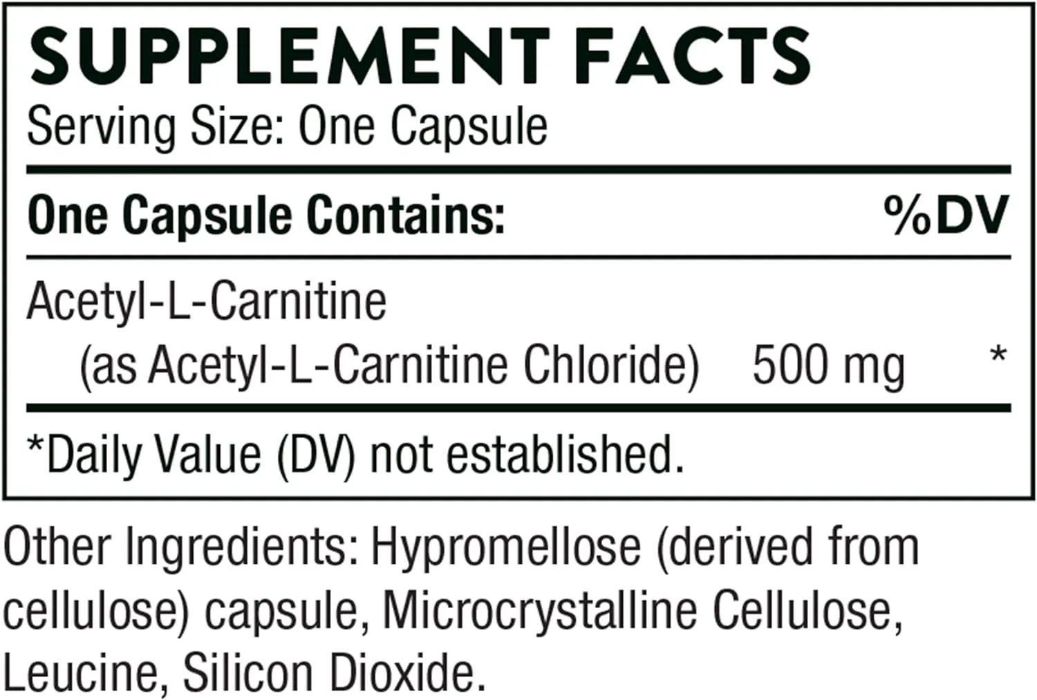 Acetyl-L-Carnitine FKA Carnityl 500 Mg 60veggie Caps - Image 2