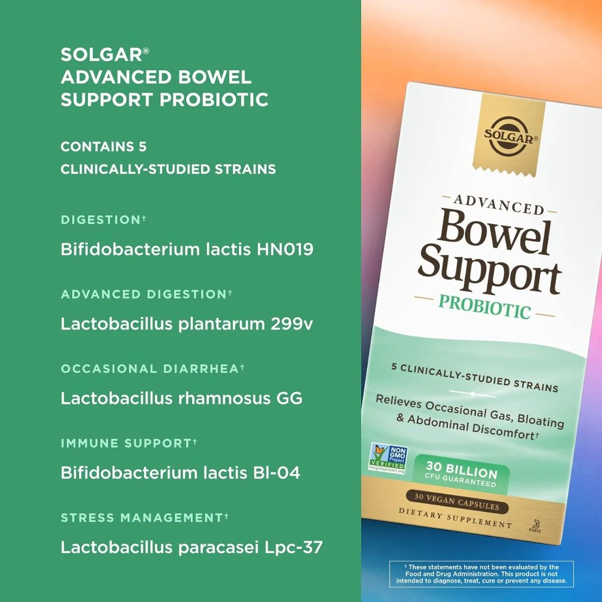 Advanced Bowel Support Probiotic 30 Billion 30Vegan Capsules - Image 3