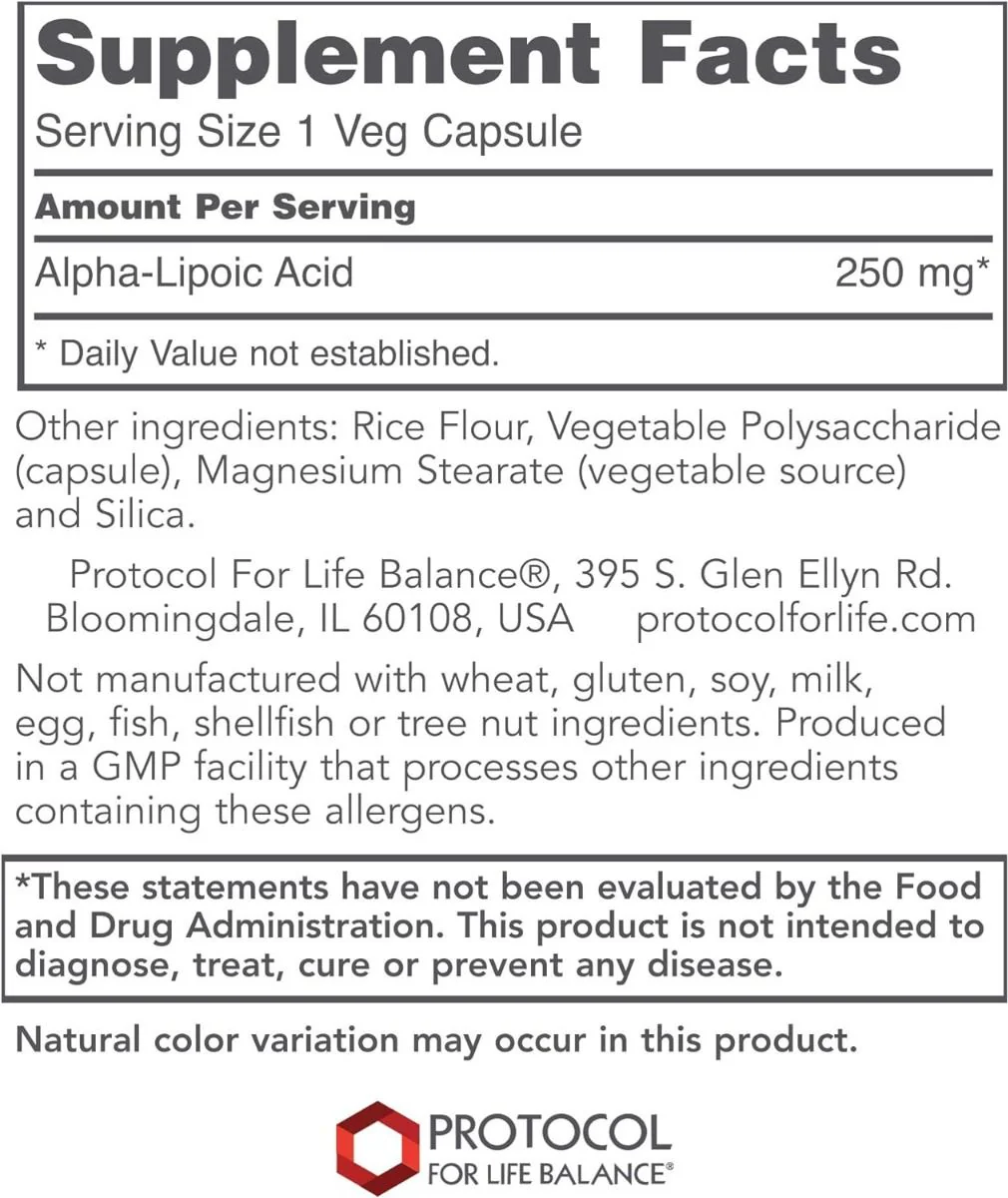 Alpha Lipoic Acid 250 MG 90 Vegan Capsules - Image 2