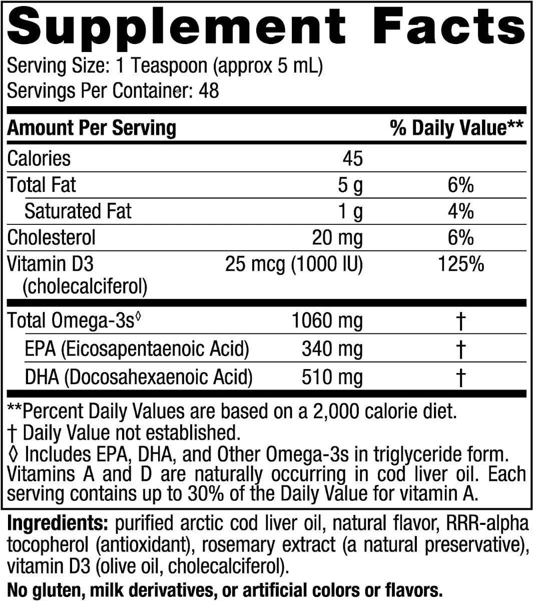 Arctic-D Cod Liver Oil 8 Oz Liquid Lemon - Image 2