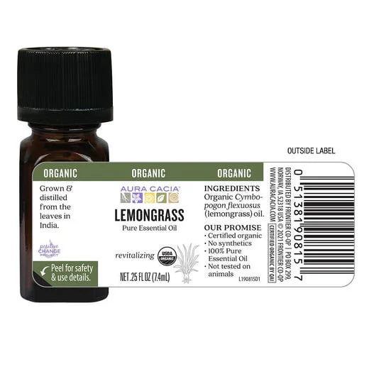 Organic Essential Oil - Lemongrass .25 oz Oil - Image 5