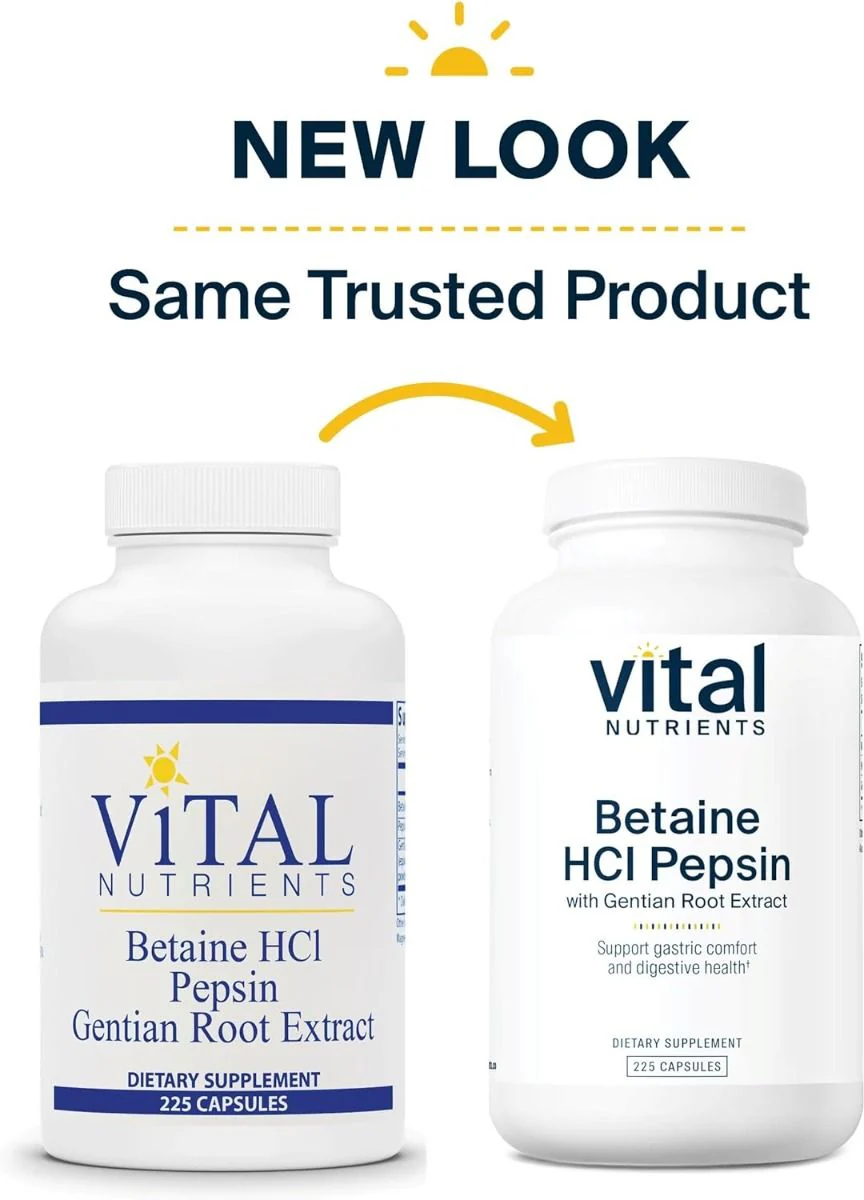 Betaine HCL Pepsin & Gentian Root Extract 225 Capsules - Image 6