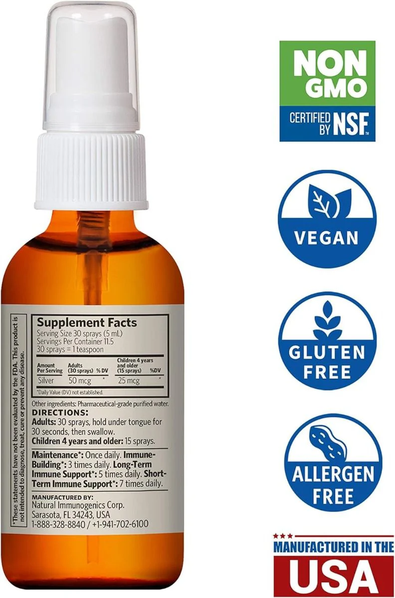 Bio-Active Colloidal Silver Hydrosol Fine Mist Throat Spray 10 PPM 2 Oz Spray - Image 4
