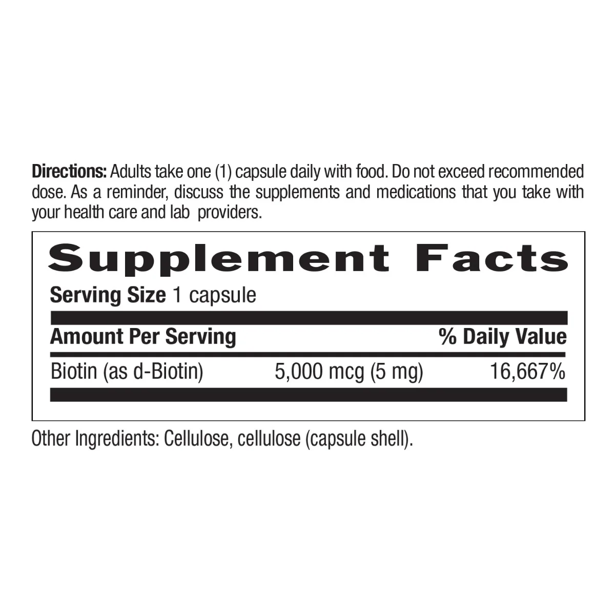 Biotin 5 MG 120 Vegan Capsules - Image 3