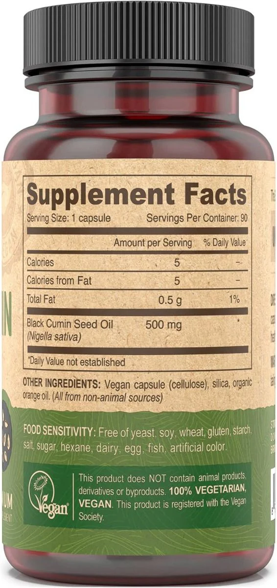 Black Cumin Seed Oil 90Vegan Capsules - Image 6