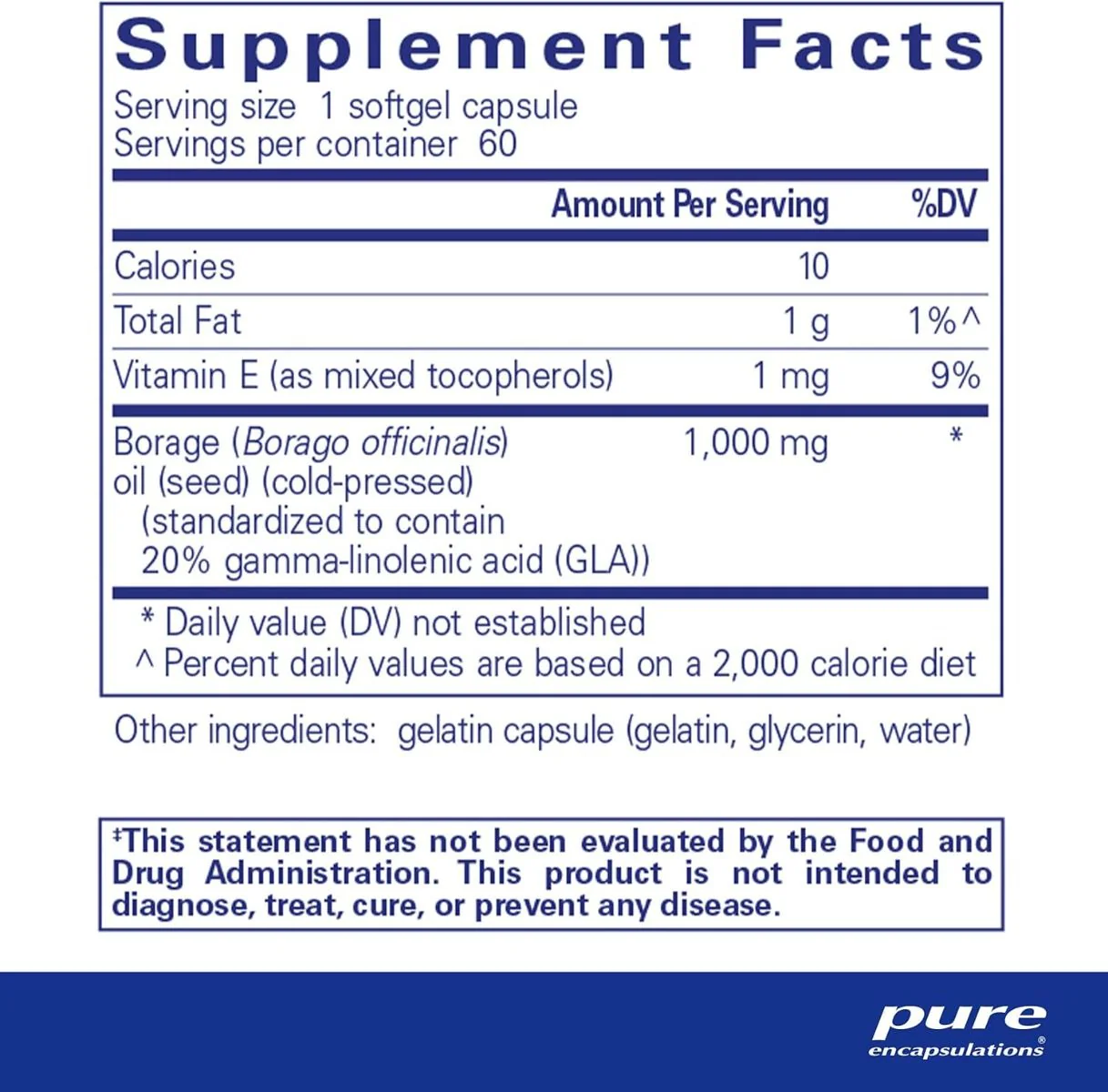 Borage Oil 1000 MG 60 Capsules - Image 2