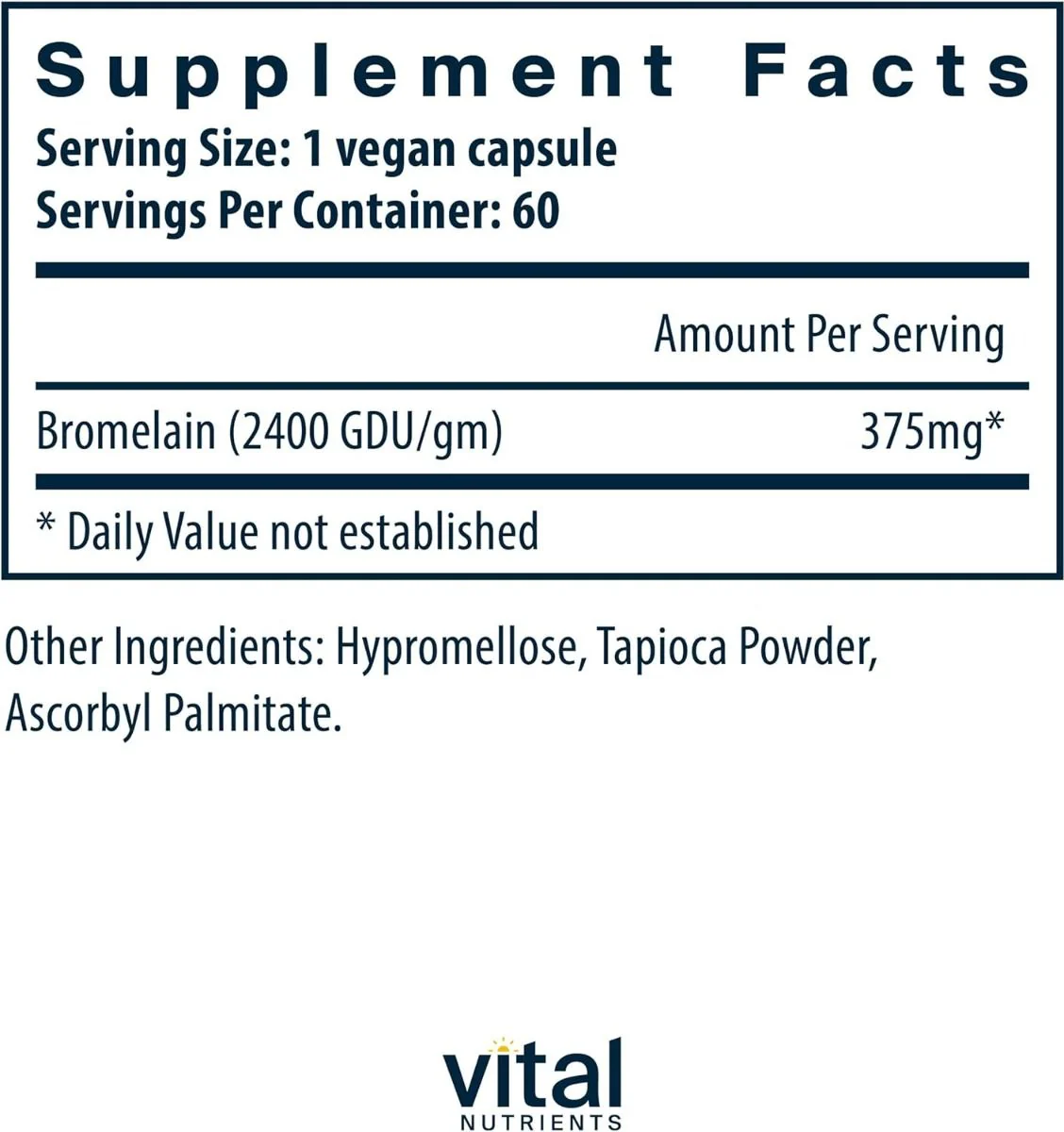 Bromelain 375 MG 60Capsules - Image 2