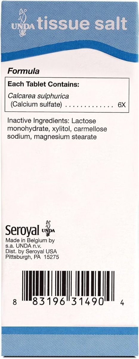 Calcarea Sulfurica 6x Homeopathic Remedy (Schuessler Salt) 100 Tablets - Image 2