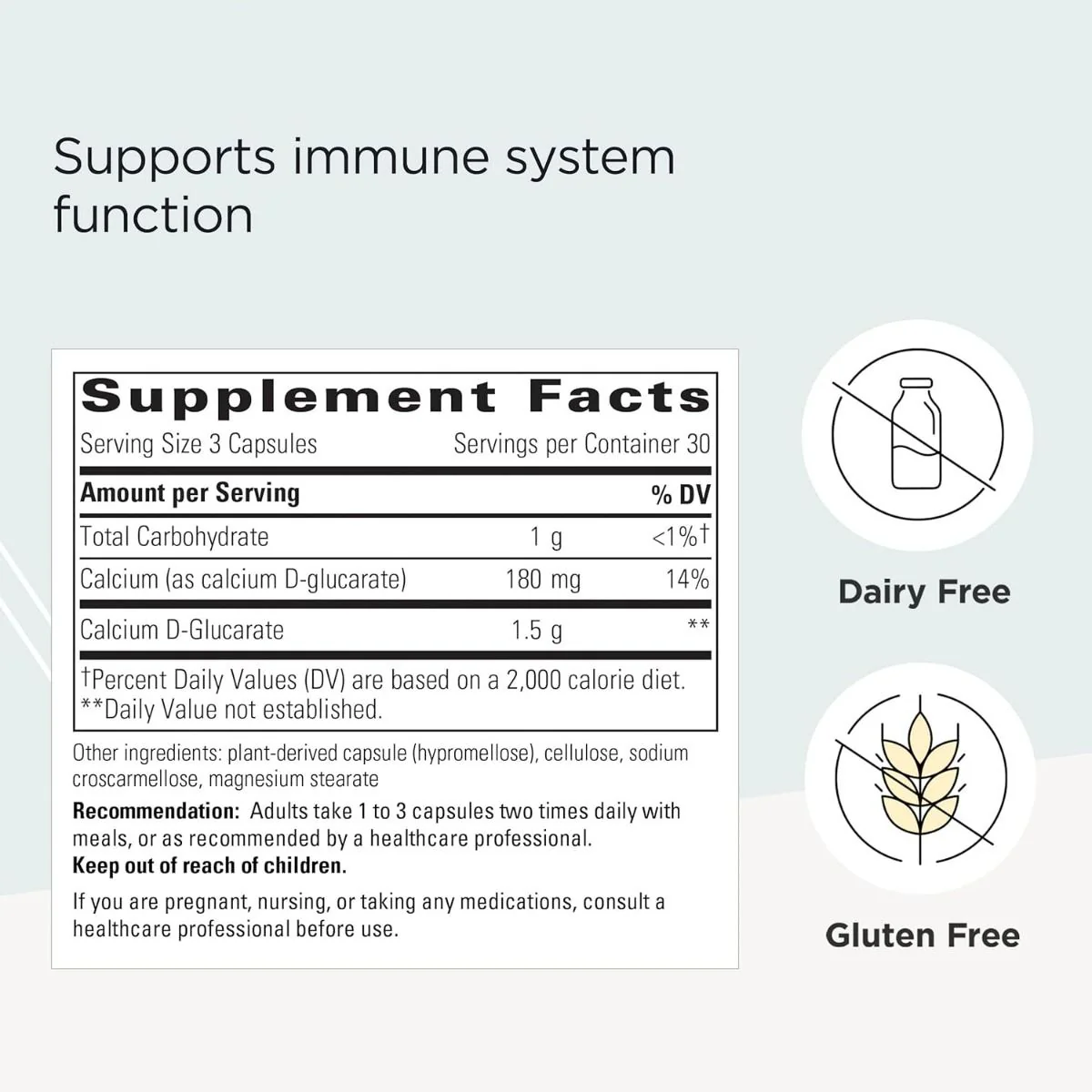 Calcium D-Glucarate 90 Veggie Caps - Image 2