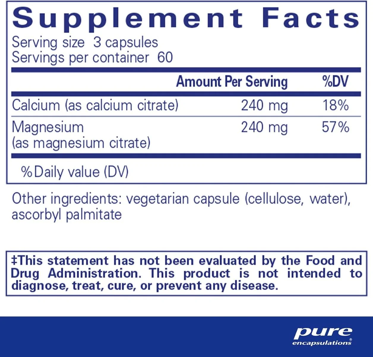 Calcium Magnesium Citrate 180 Capsules - Image 2
