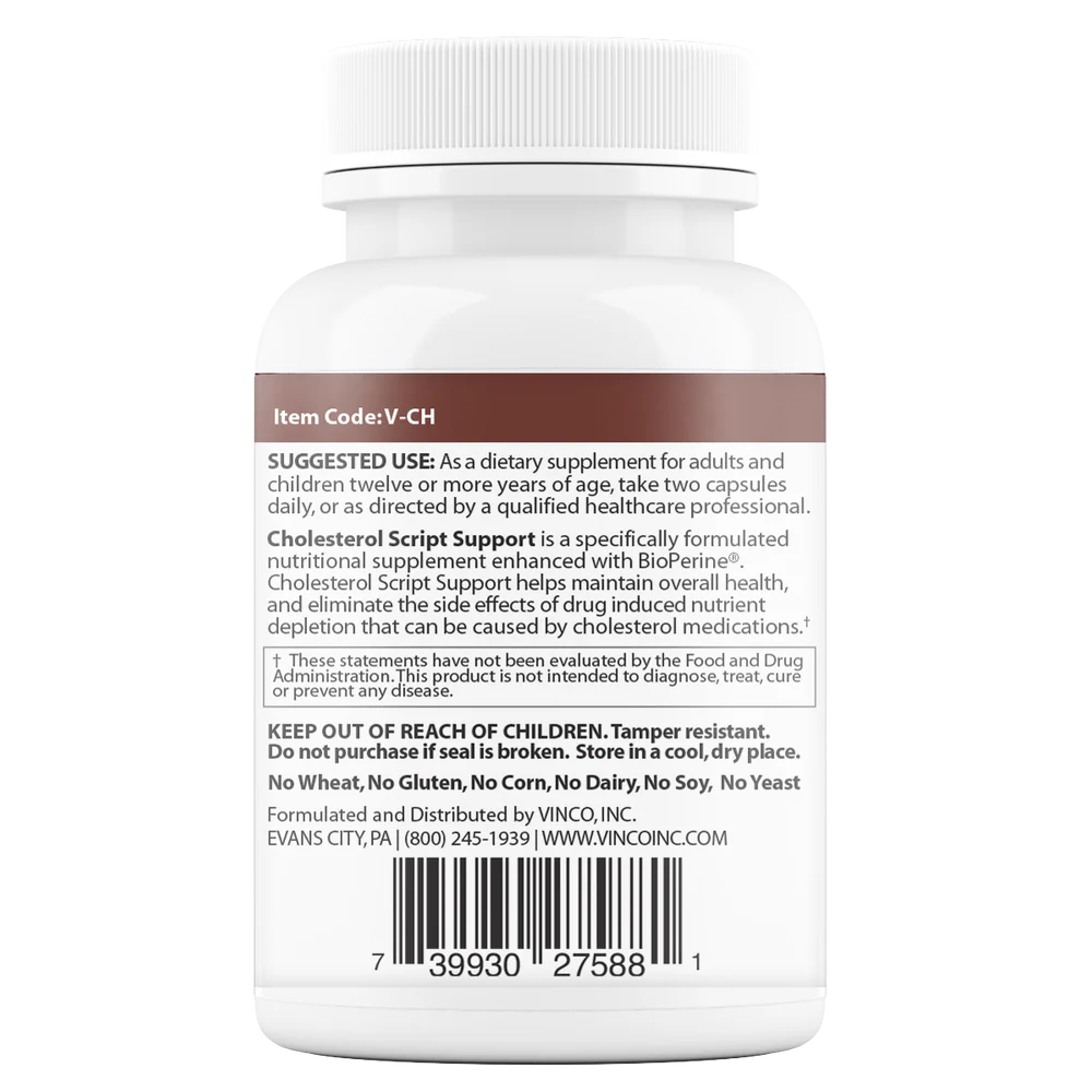 Cholesterol Script Support 60 Veggie Caps - Image 2