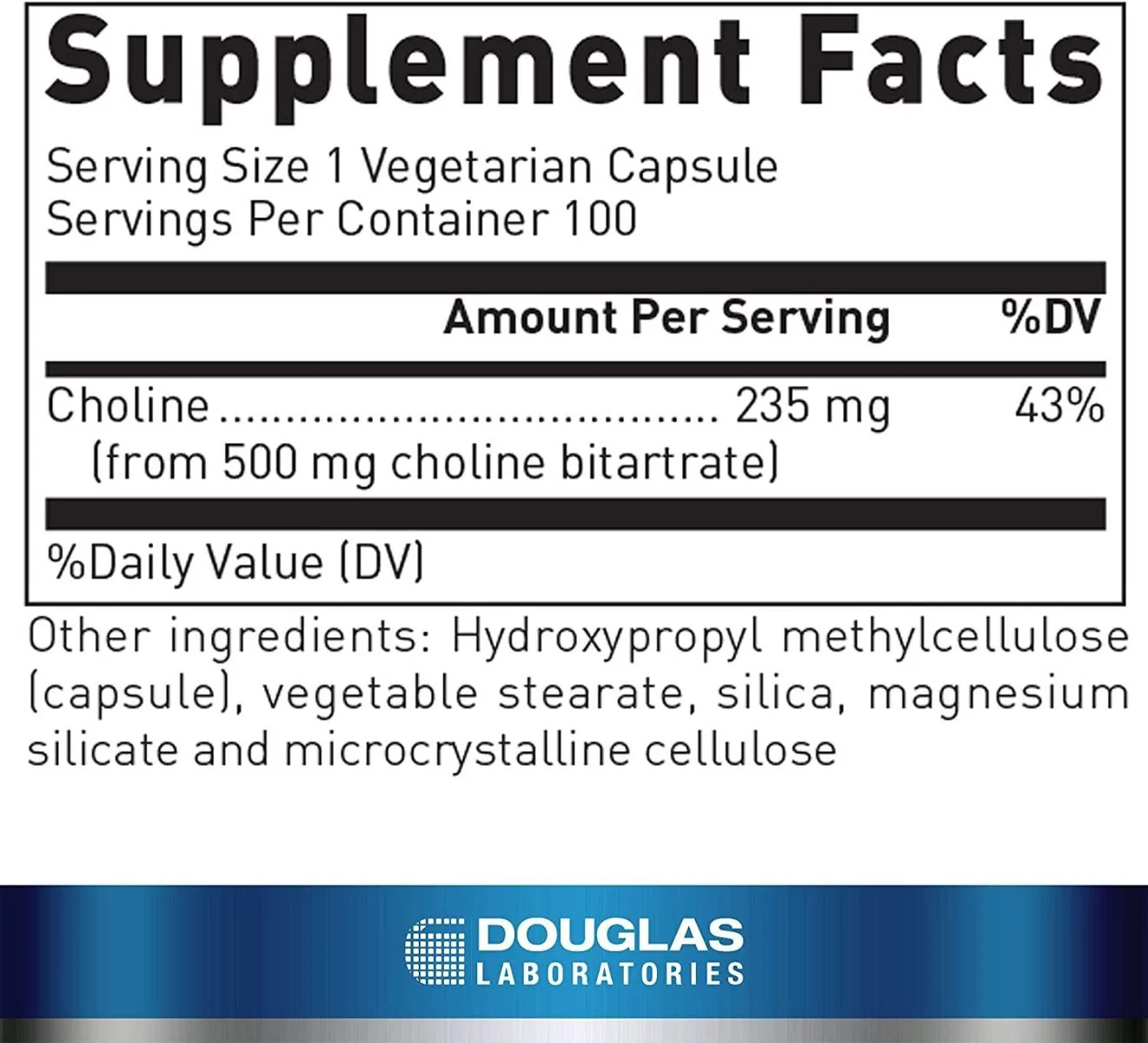 Choline Bitartrate 100 Capsules - Image 2