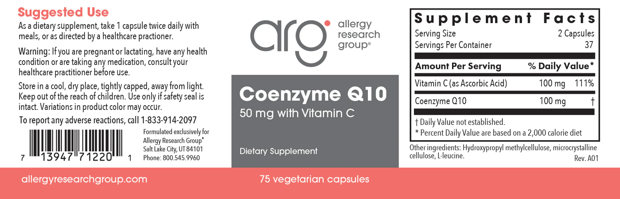 Coenzyme Q10 50 mg 75 vegcaps - Image 2