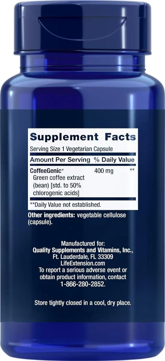 CoffeeGenic Green Coffee Extract 400 MG 90 Veggie Caps - Image 2