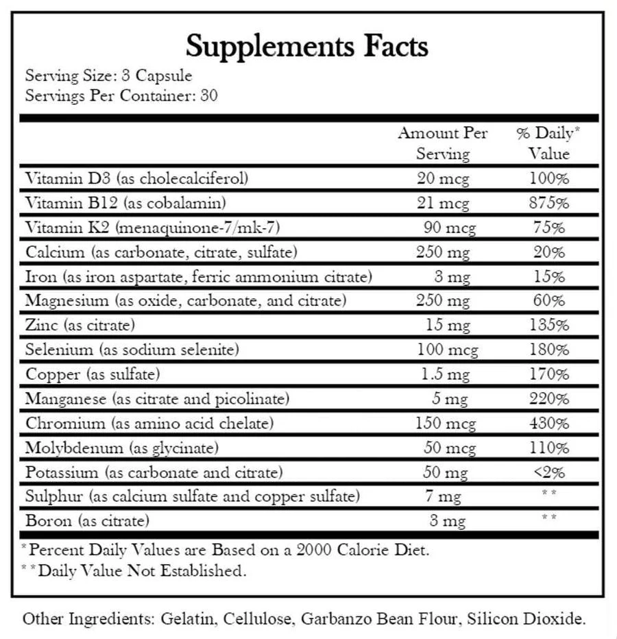 Comprehensive Minerals 90Capsules - Image 2
