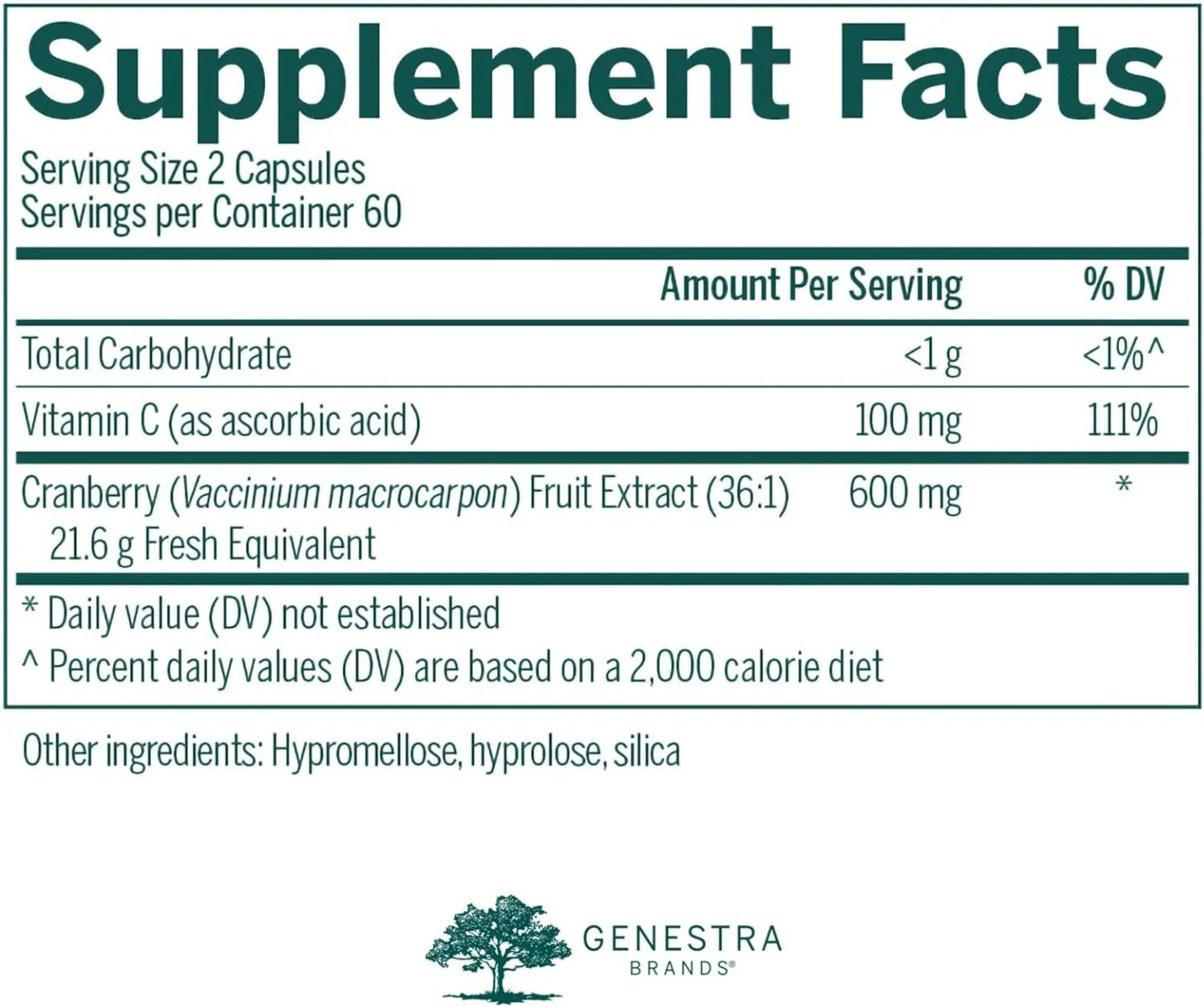 Cranberry Plus 600 MG 120Veggie Caps - Image 2