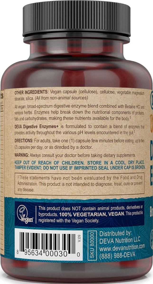 Deva Vegan Digestive Support 90Vegan Capsules - Image 5