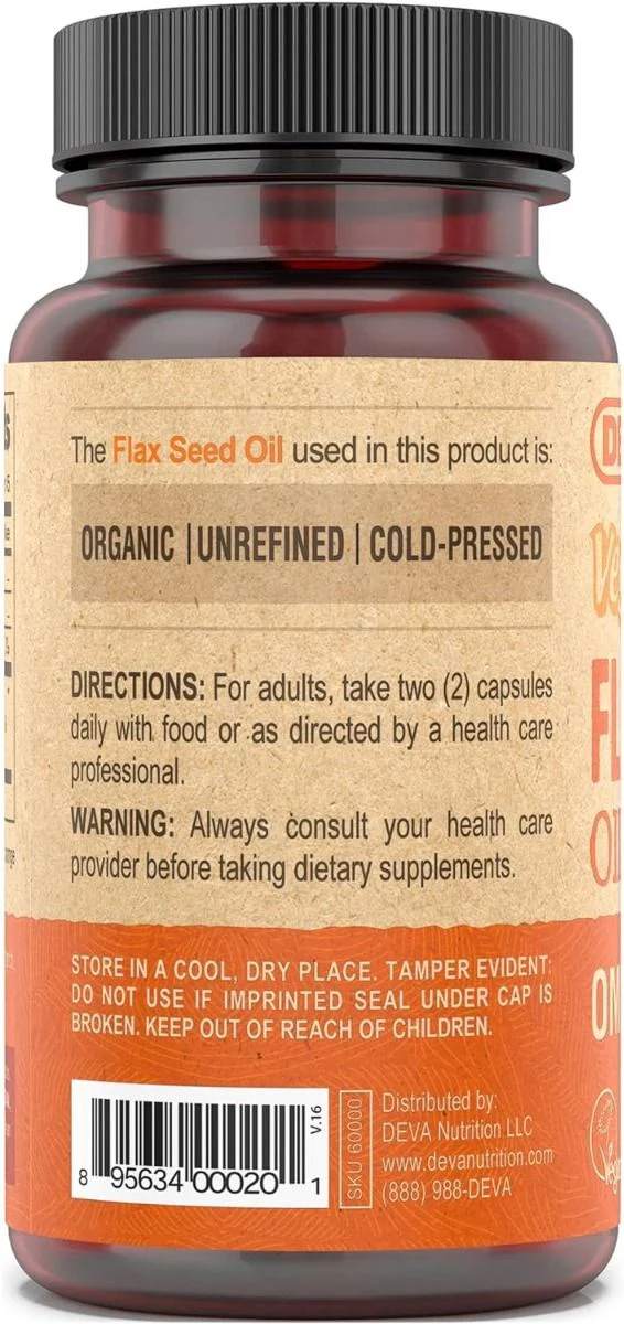 Deva Vegan Flaxseed Oil 90Vegan Capsules - Image 5