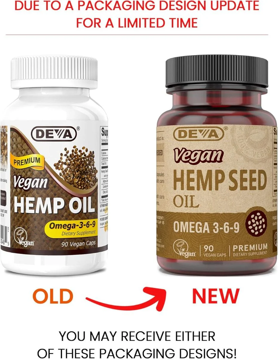 Devan Vegan Hemp Seed Oil - Omega 3 6 9 90Vegan Capsules - Image 2