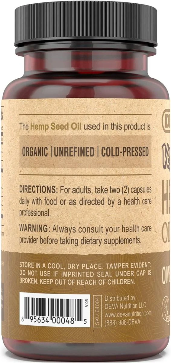 Devan Vegan Hemp Seed Oil - Omega 3 6 9 90Vegan Capsules - Image 3