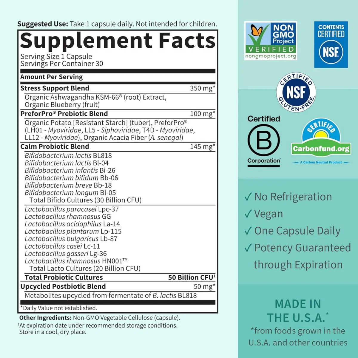 Dr. Formulated Probiotics Calm 30 Veggie Caps - Image 5