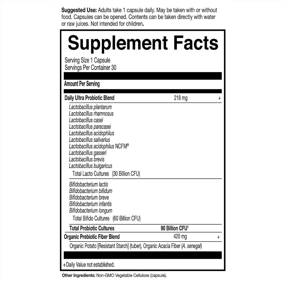 Dr. Formulated Probiotics Once Daily Ultra 90 Billion 30 Capsules - Image 2