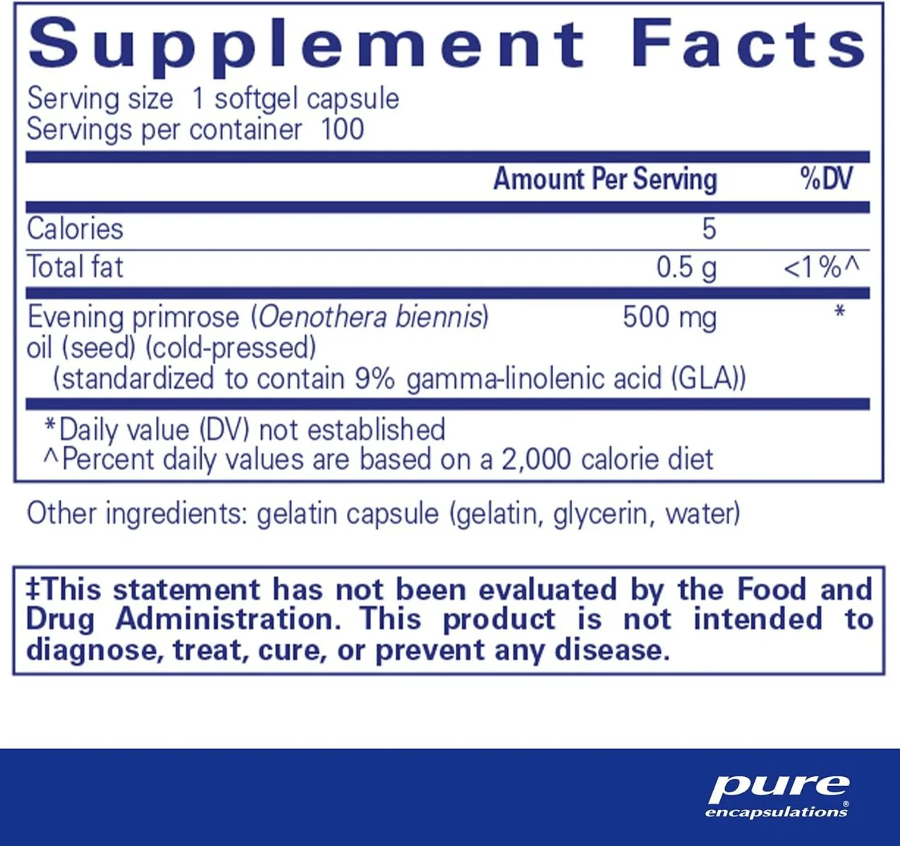 E.P.O. Evening Primrose Oil 500 MG 100 Softgels - Image 2