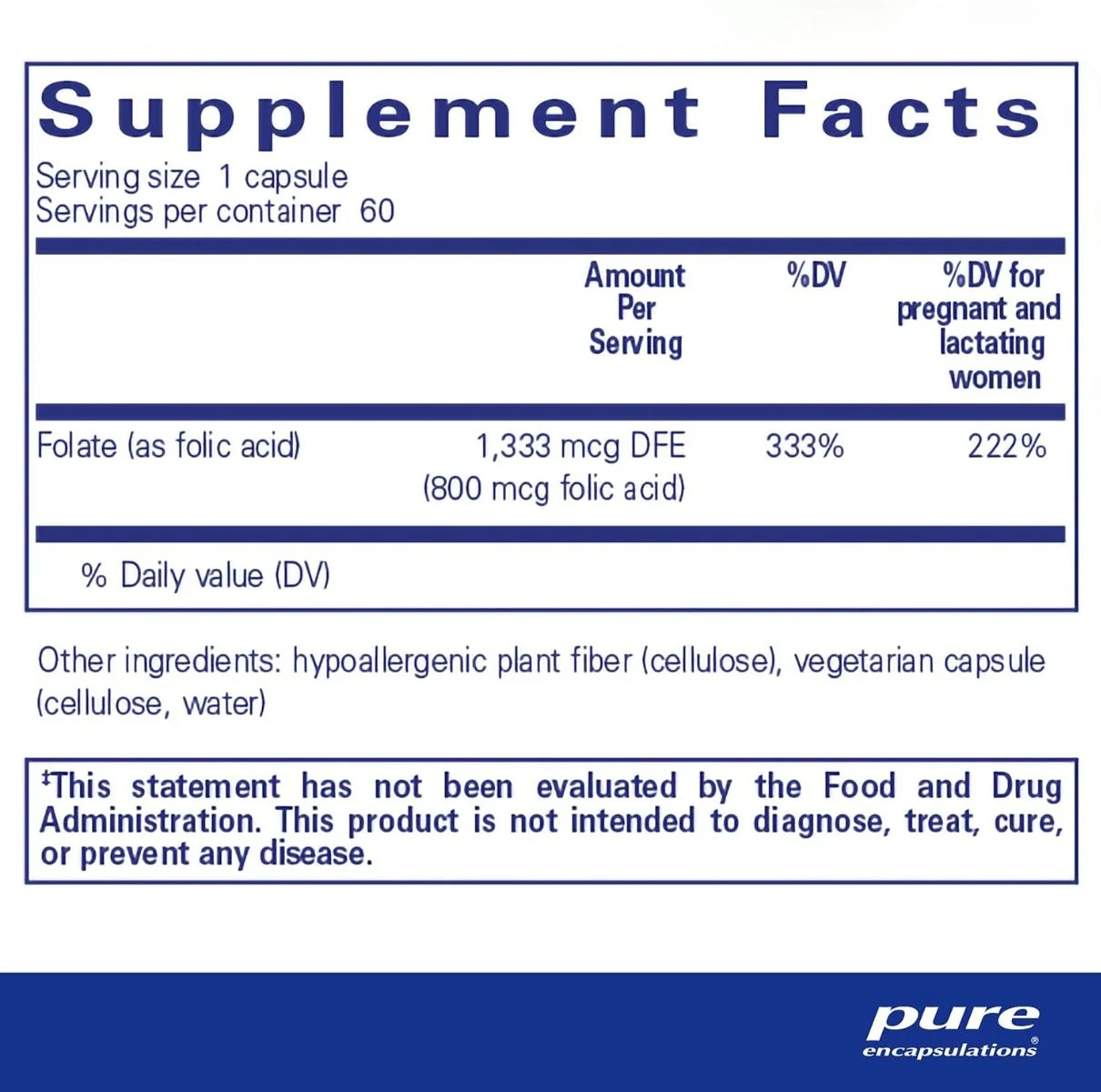 Folic Acid 60 Veggie Caps - Image 2