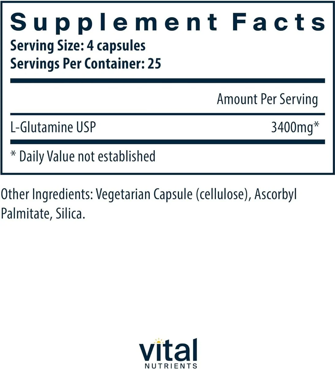 Glutamine 100Veggie Caps - Image 7