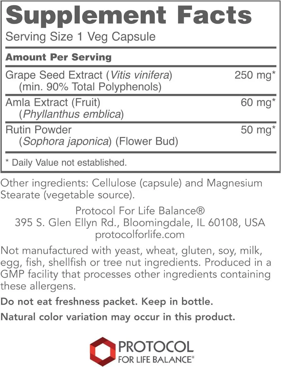 Grape Seed OPC 250 MG 90 Vegan Capsules - Image 2