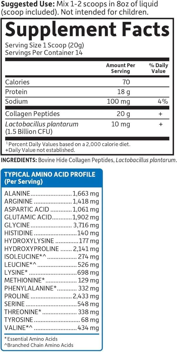 Grass Fed Collagen Peptides 9.87 Oz (280g) Powder Unflavored - Image 5
