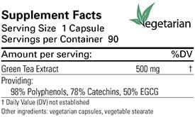 Green Tea 500 MG 90 Veggie Caps - Image 2