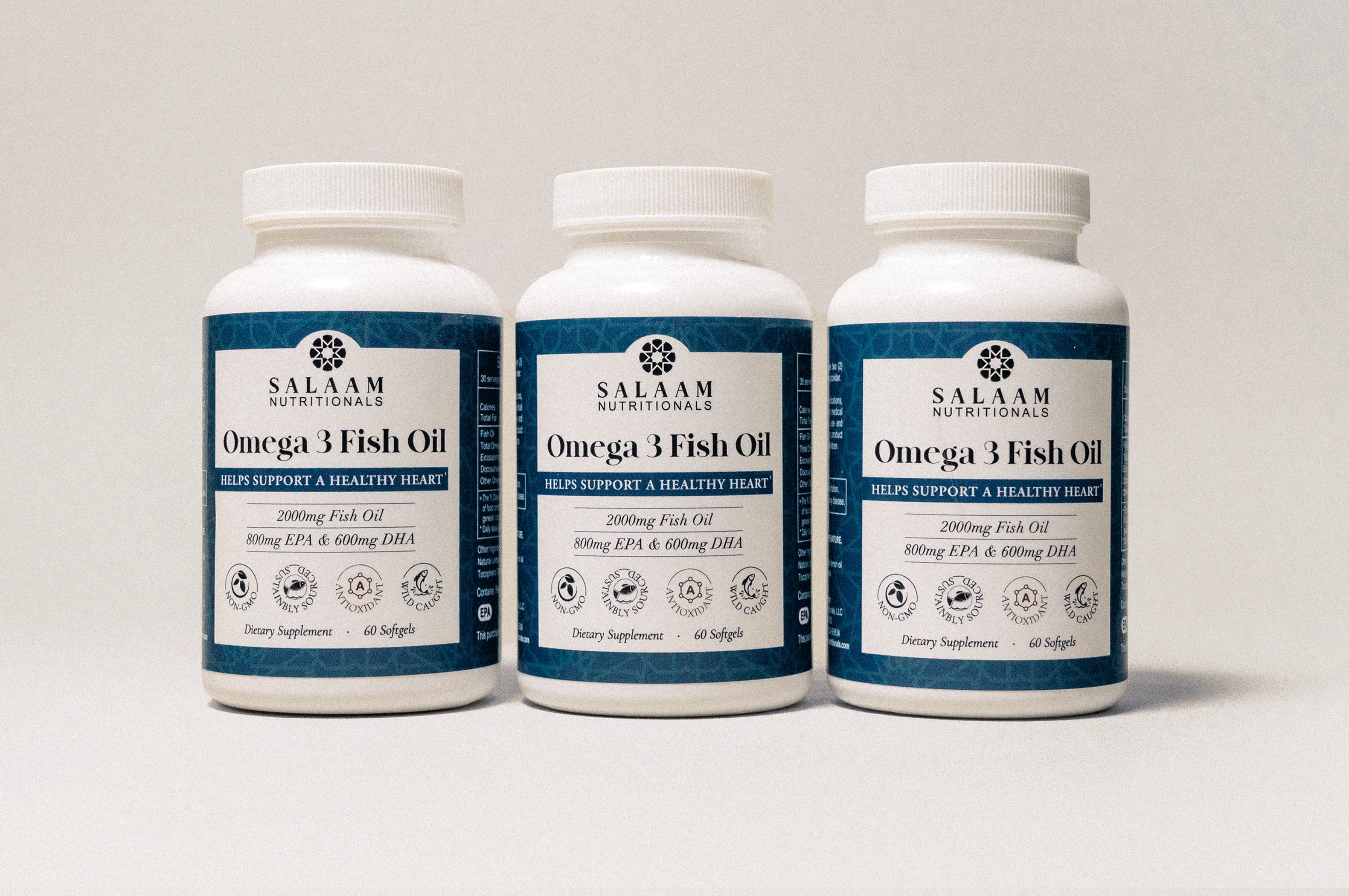 Halal Fish Oil 2000mg Omega-3 Soft Gels with EPA & DHA - 60 Count | Salaam Nutritionals - Image 5
