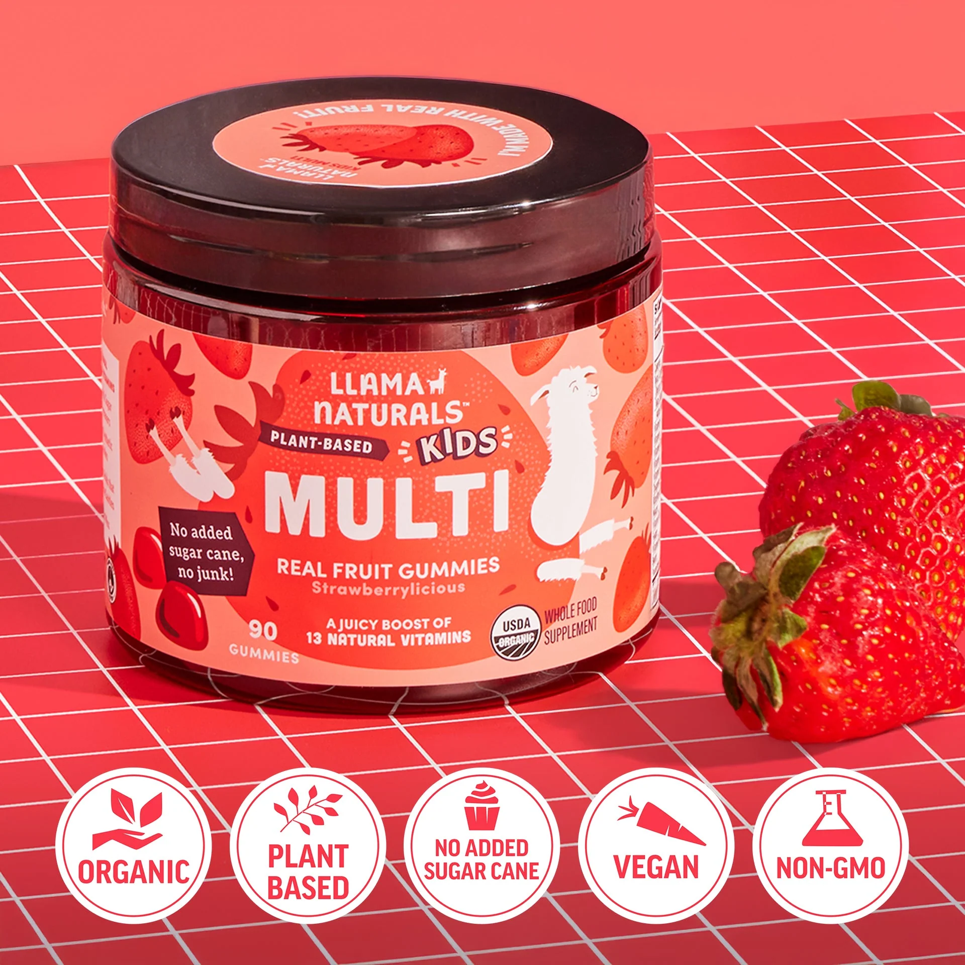 Kids Whole Food Multivitamin Gummies, Cherry (90 ct) - Image 4