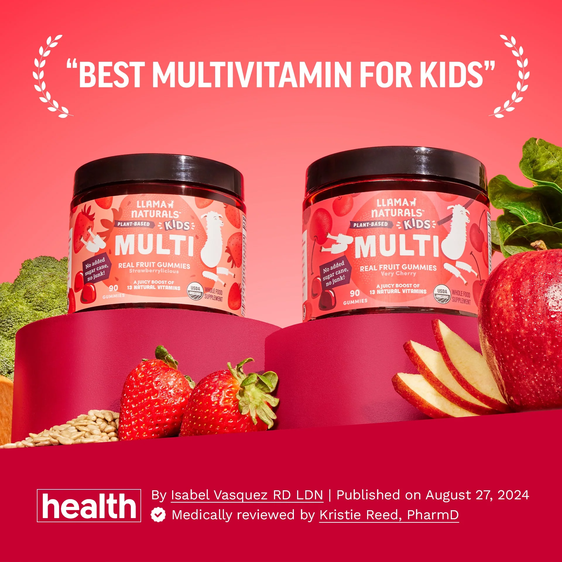 Kids Whole Food Multivitamin Gummies, Cherry (90 ct) - Image 5