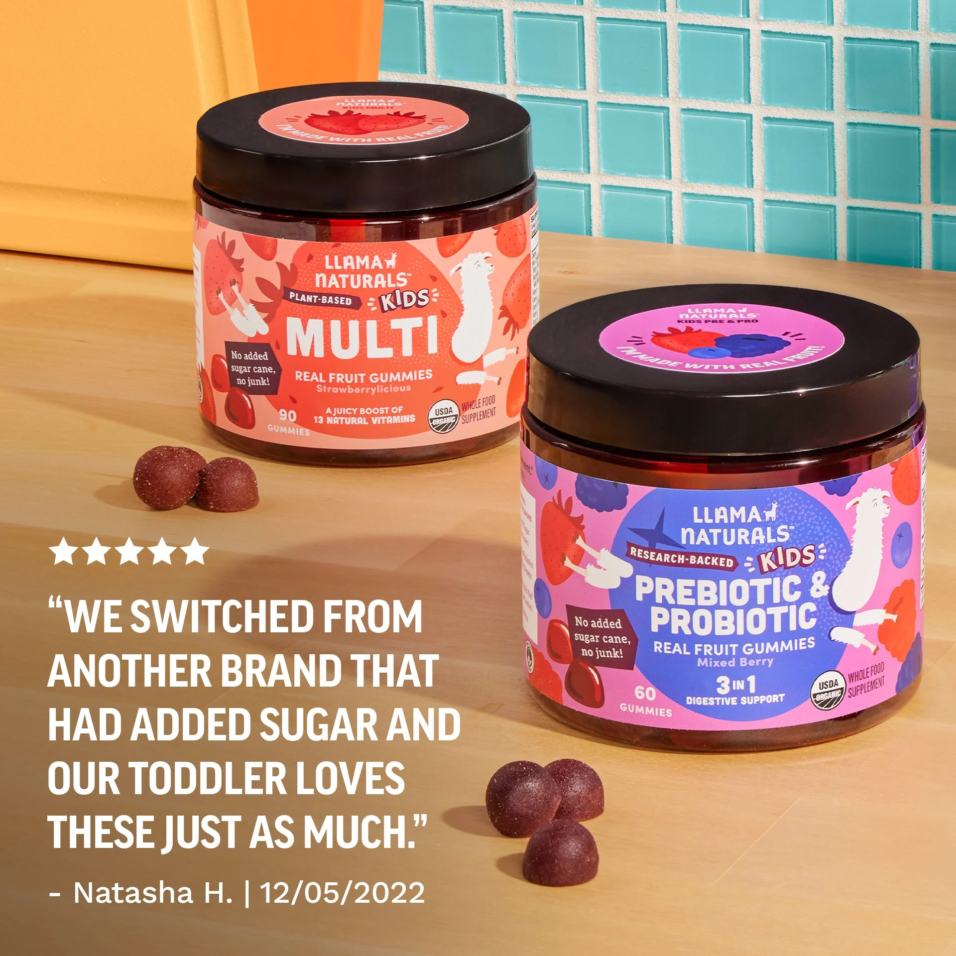 Kids Whole Food Multivitamin Gummies, Cherry (90 ct) - Image 6