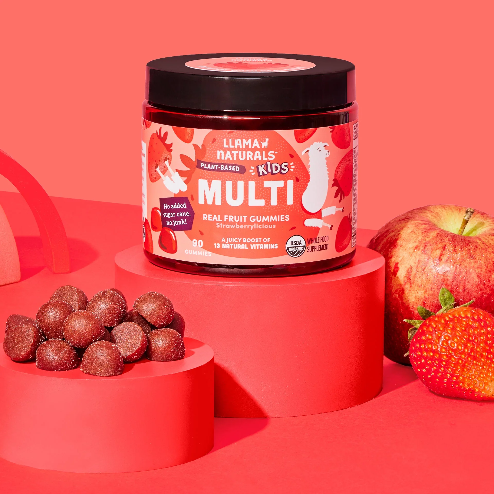Kids Whole Food Multivitamin Gummies, Strawberry (90 ct) - Image 10