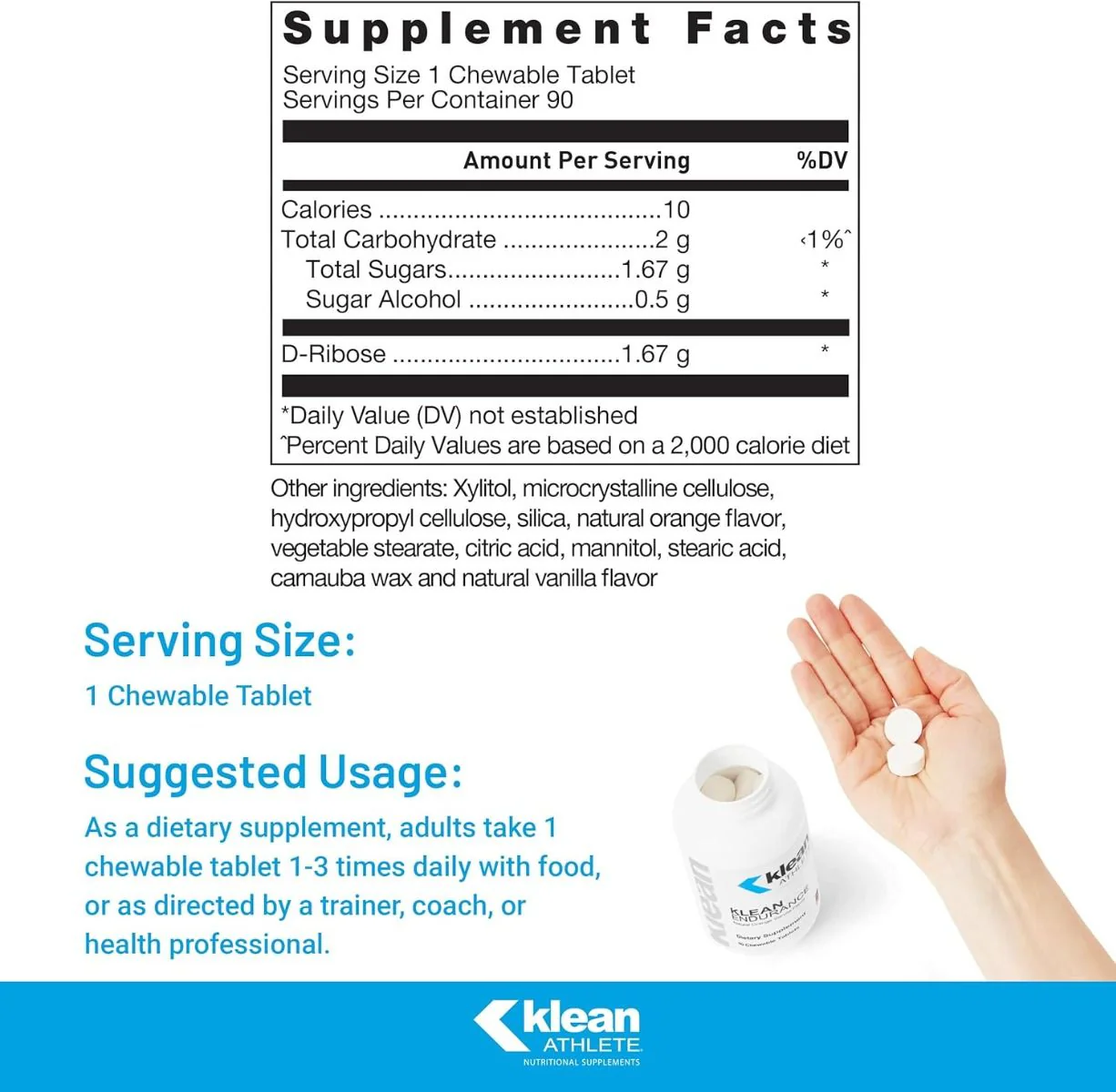 Klean Endurance 90Chewable Tablets - Image 2