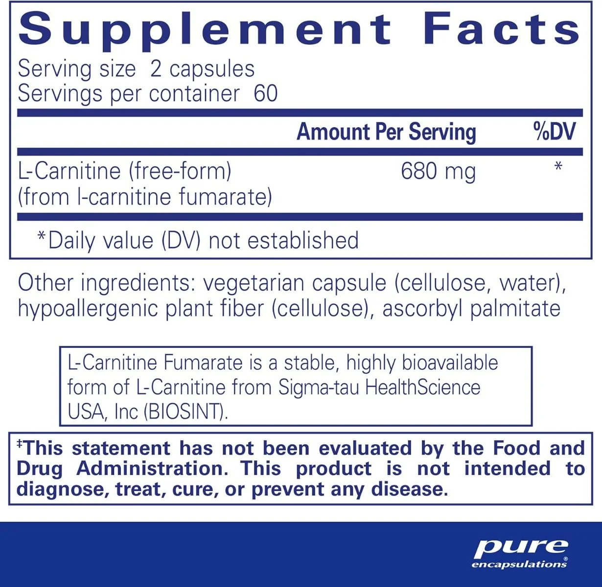 L-Carnitine Fumarate 340 MG 120 Capsules - Image 2