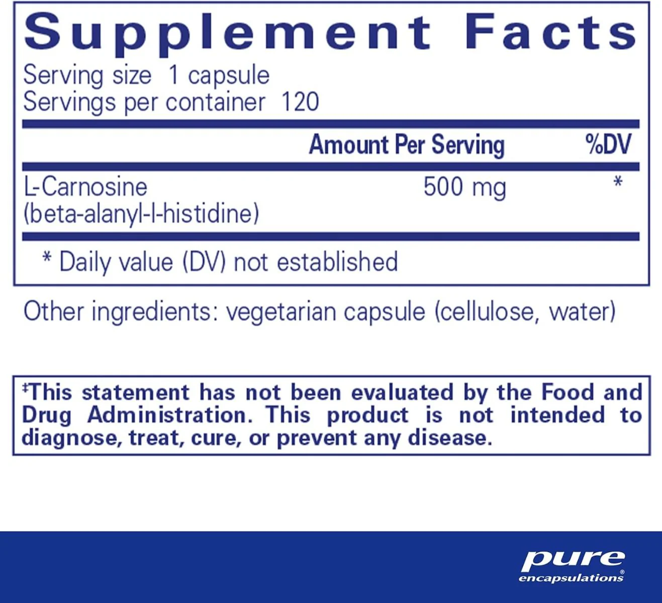 L-Carnosine 500 MG 120 Capsules - Image 2
