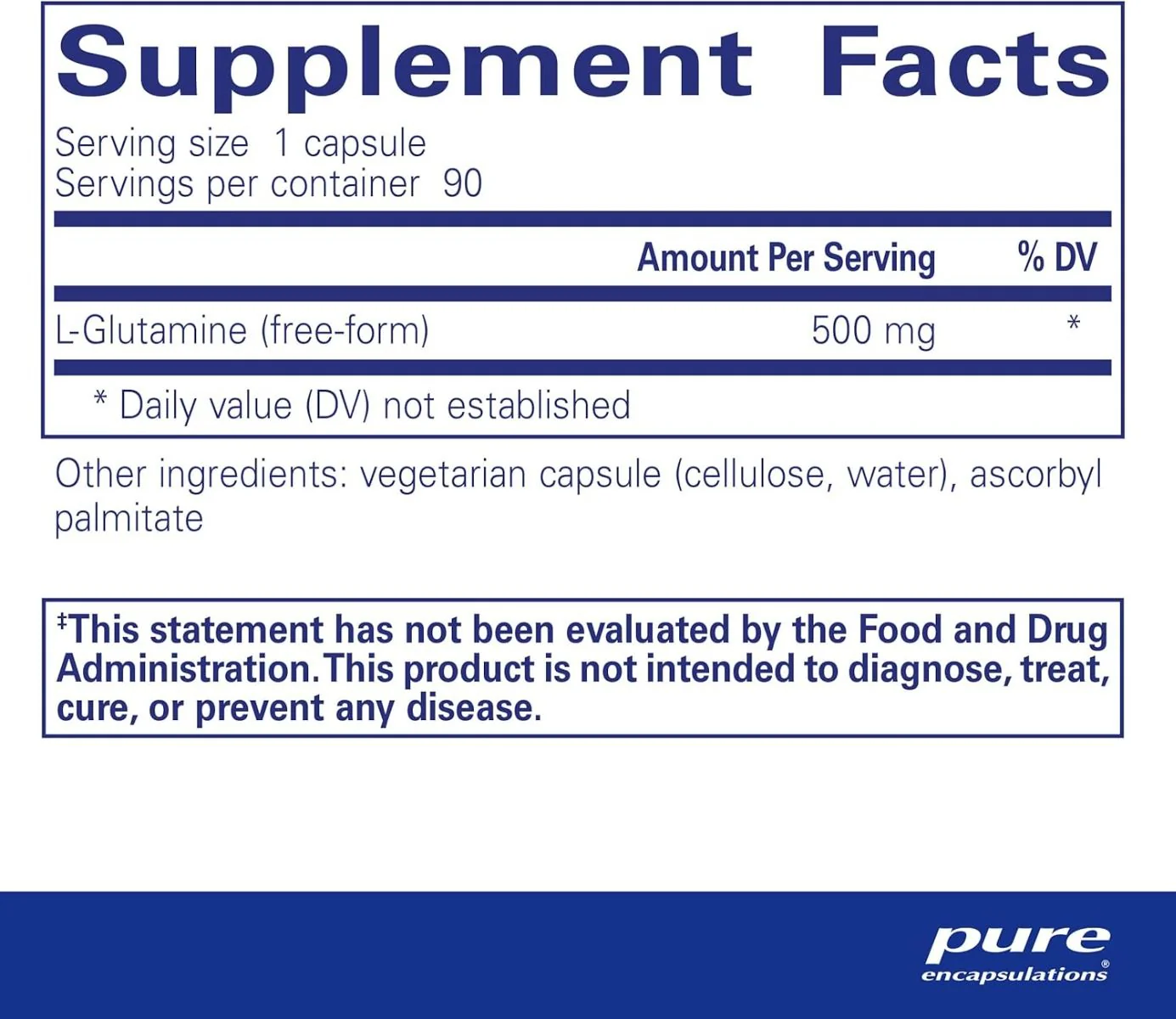 L-Glutamine 500 MG 90 Capsules - Image 2