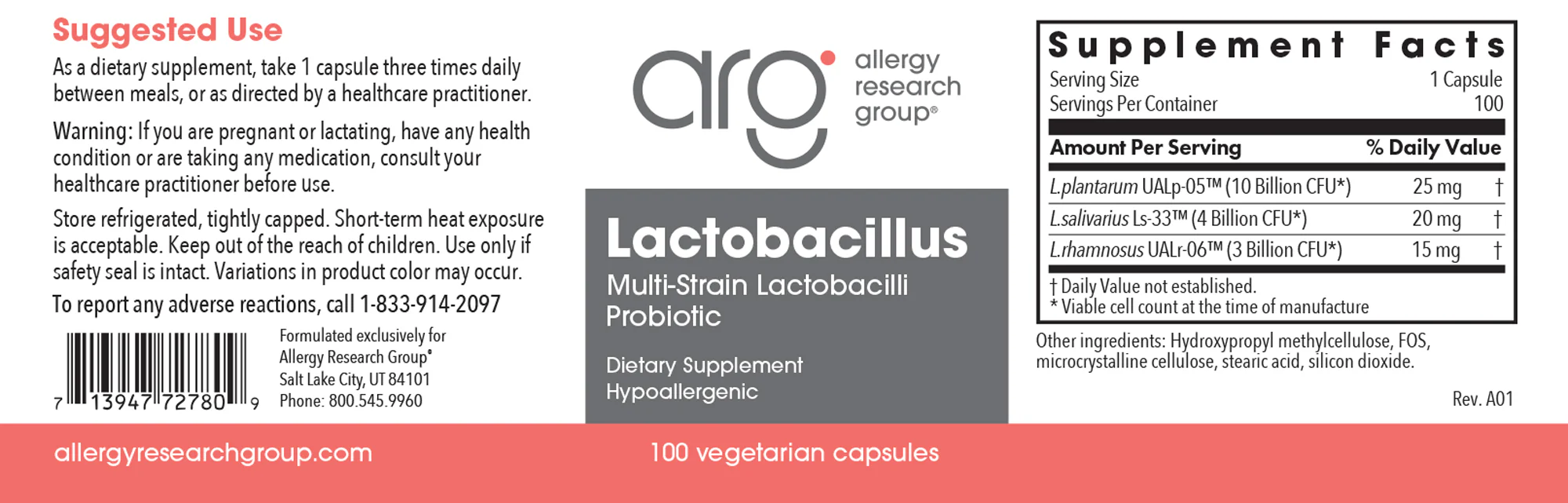 Lactobacillus Plantarum / Rhamnosus / Salivarius 100Veggie Caps - Image 3