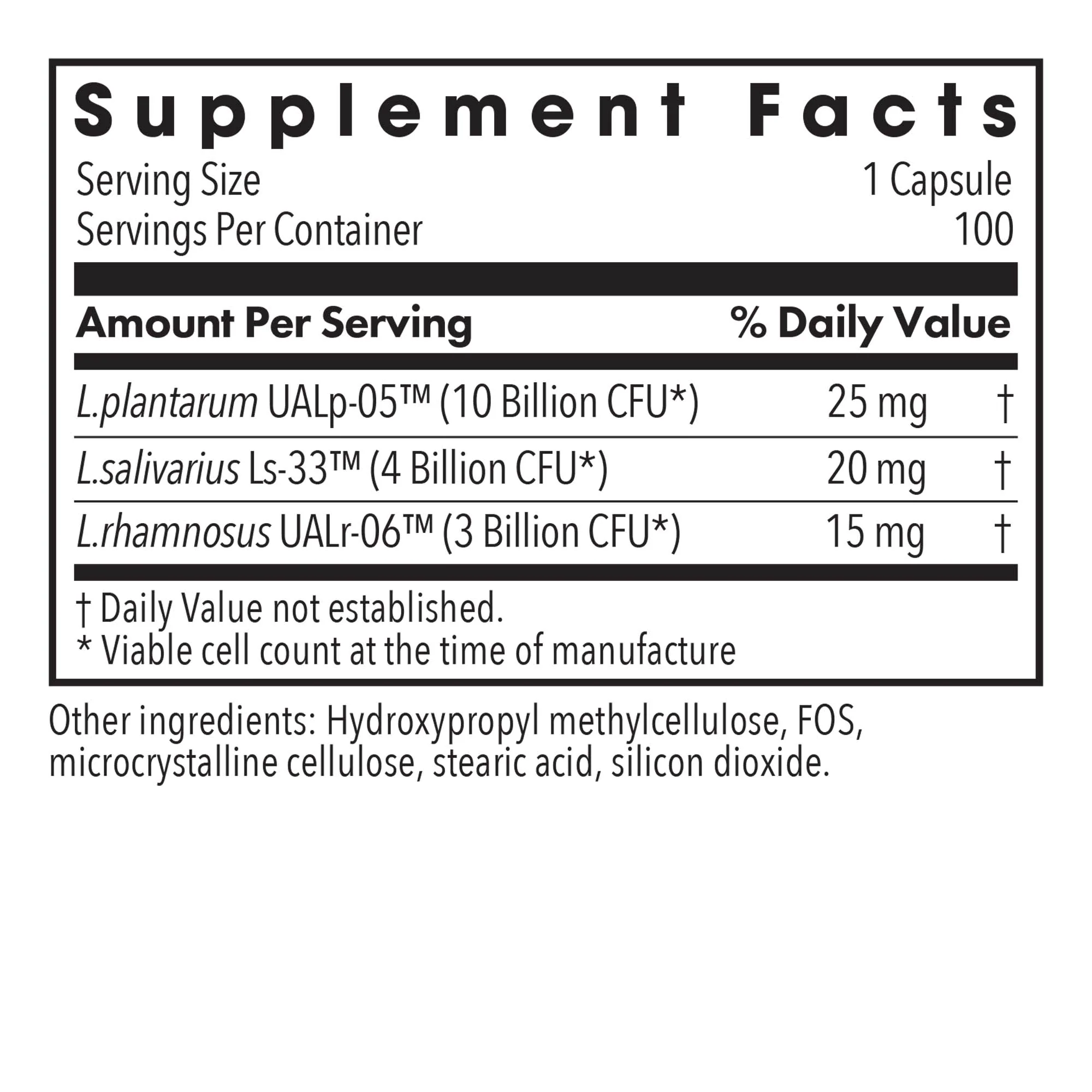 Lactobacillus Plantarum / Rhamnosus / Salivarius 100Veggie Caps - Image 4