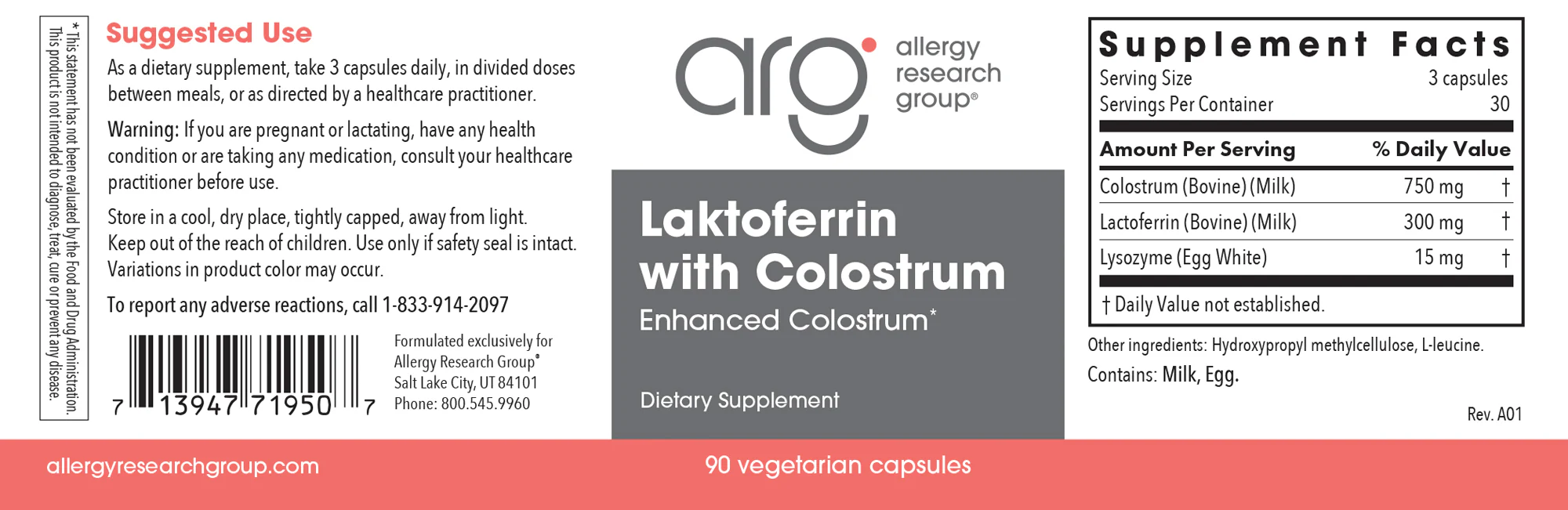 Laktoferrin With Colostrum 90Veggie Caps - Image 2