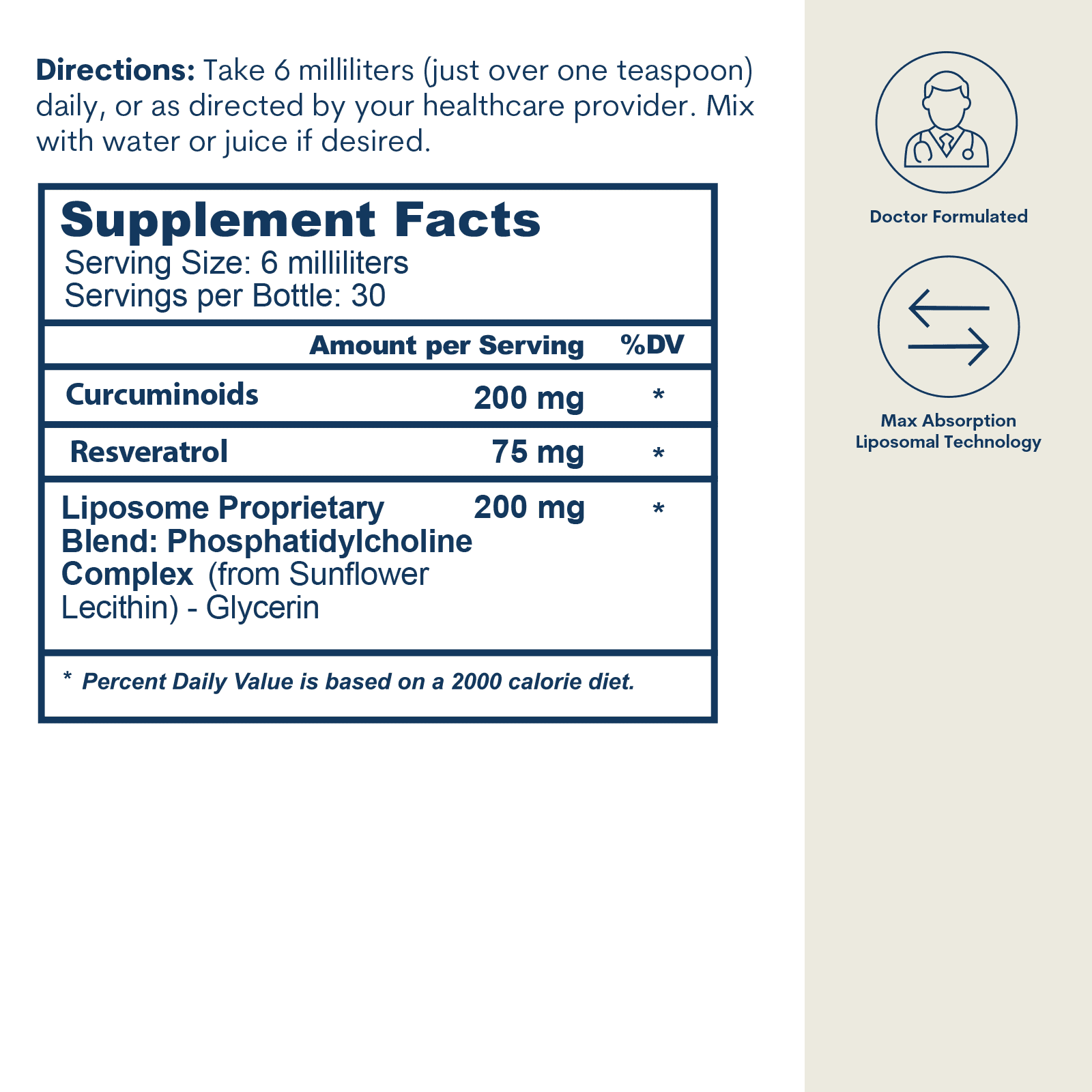 Liposomal Curcumin + Resveratrol - Liquid (6 FL OZ/ 30 Servings) - Image 3
