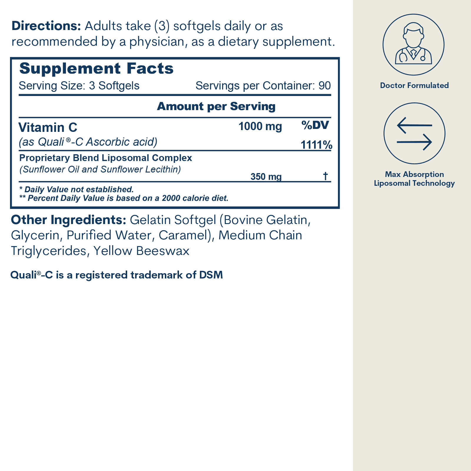 Liposomal Vitamin C - Softgels (270 Count / 90 Servings) - Image 3