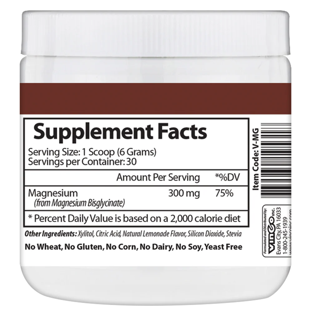 Magnesium Bisglycinate 6.35 oz (180 g) Powder Lemonade - Image 3
