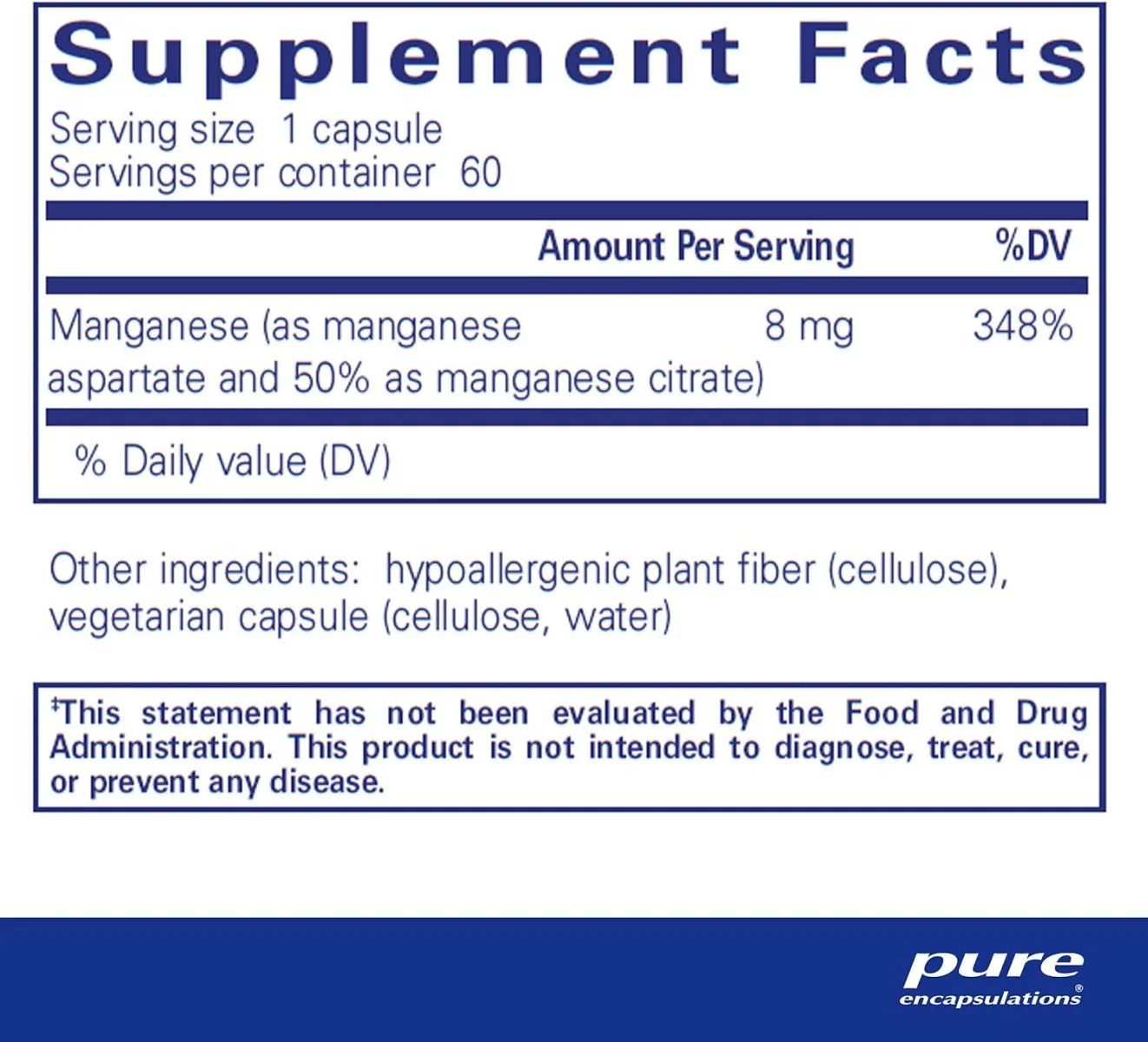 Manganese Aspartate/citrate 60 Capsules - Image 2