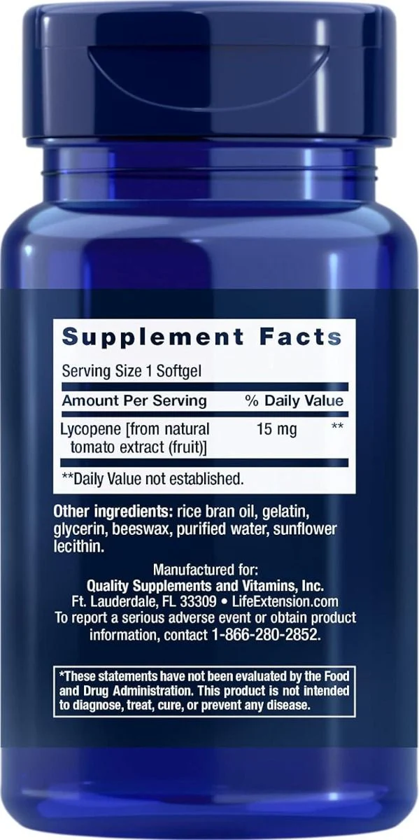 Mega Lycopene Extract 15 MG 90 Softgels - Image 2